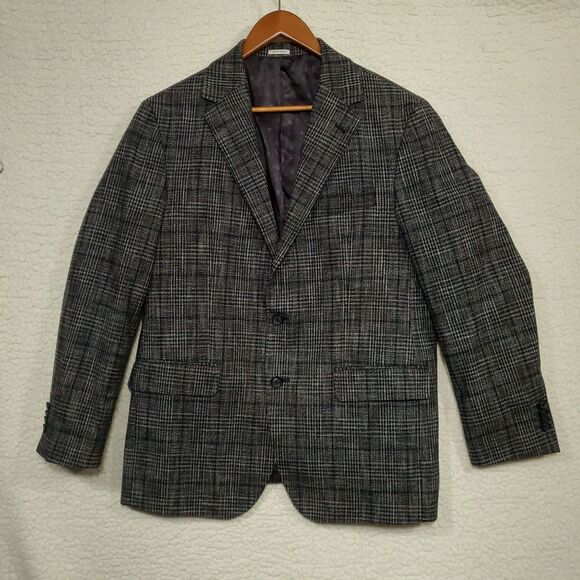 VTG Joseph Abboud Hamilton Soft Coat Blazer Jacket  42 R Windowpane Sport Coat - Picture 1 of 16
